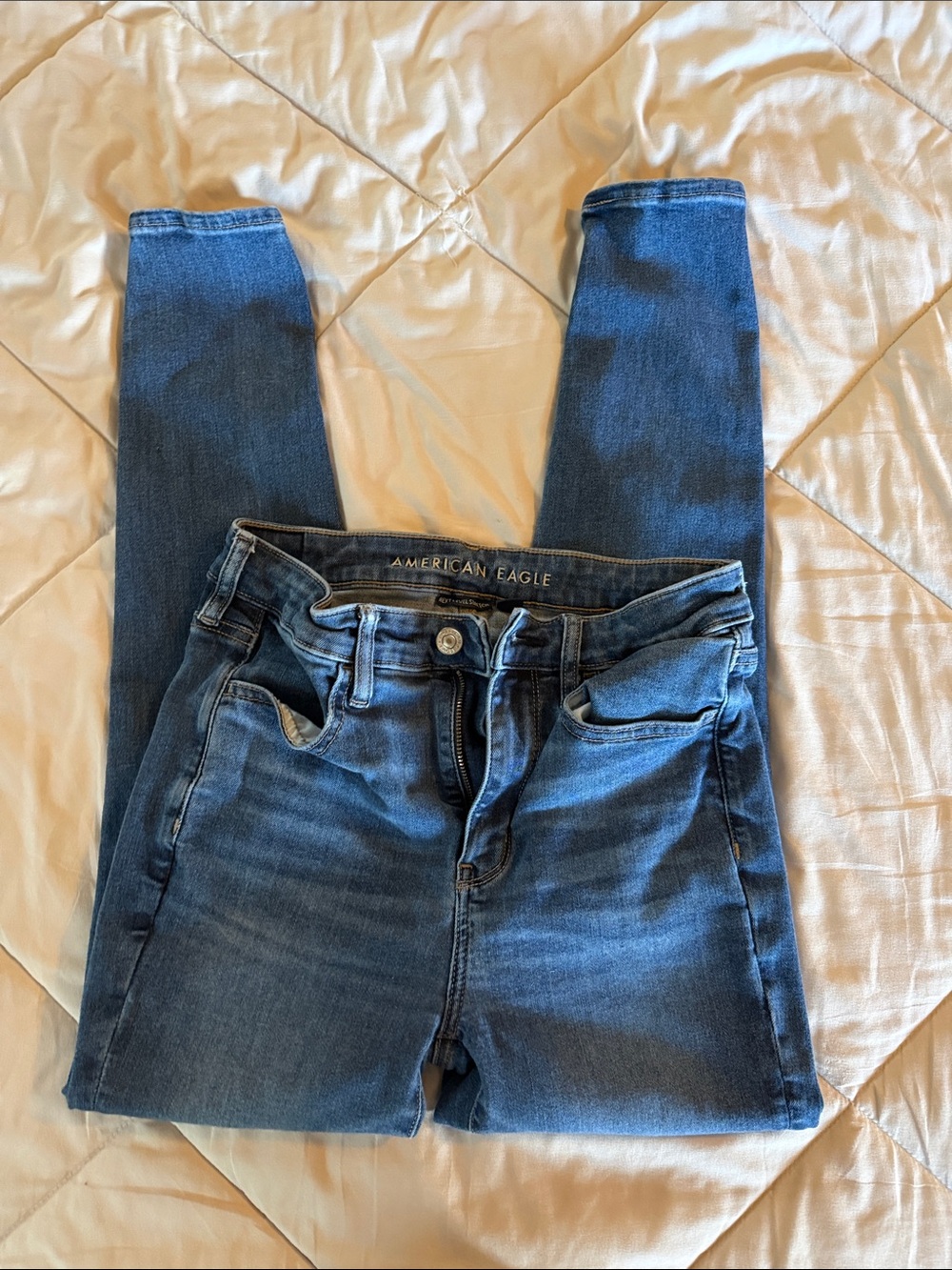 American Eagle Outfitters Dark Blue High-Rise Skinny Jeans